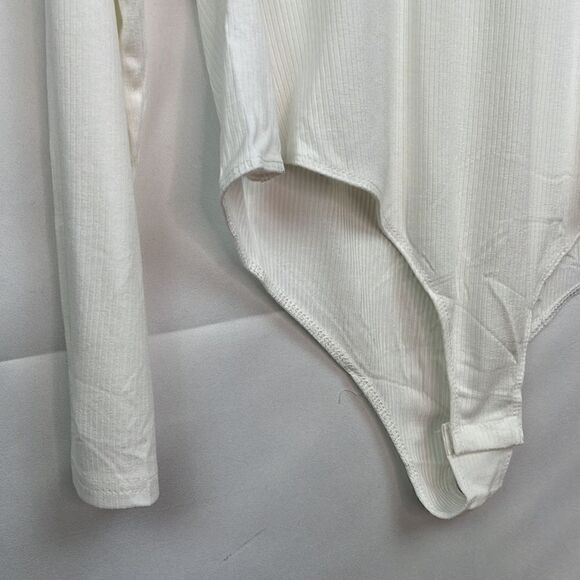 Zeagoo White ribbed long sleeve bodysuit Size XXL NWT - Picture 8 of 11